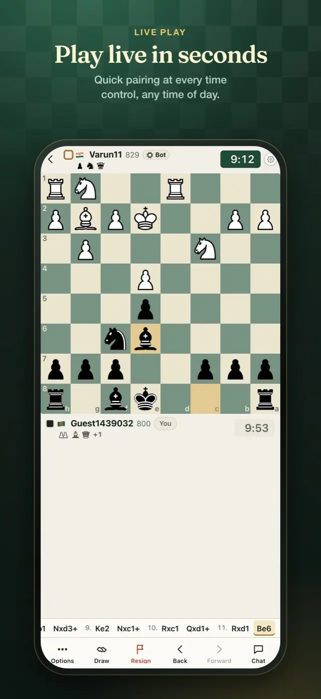 Live play in seconds