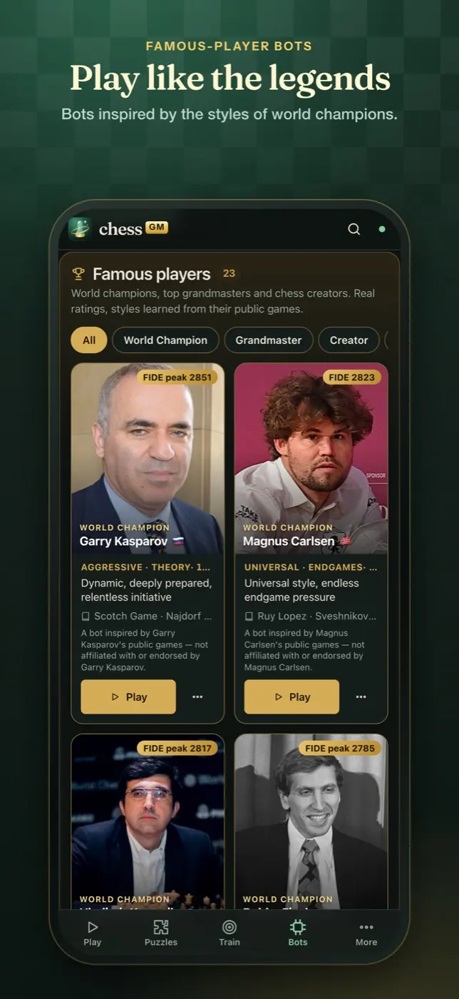 Bots inspired by legends