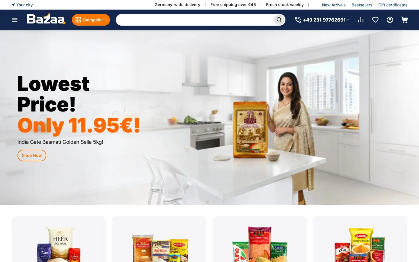Homepage of Bazaa
