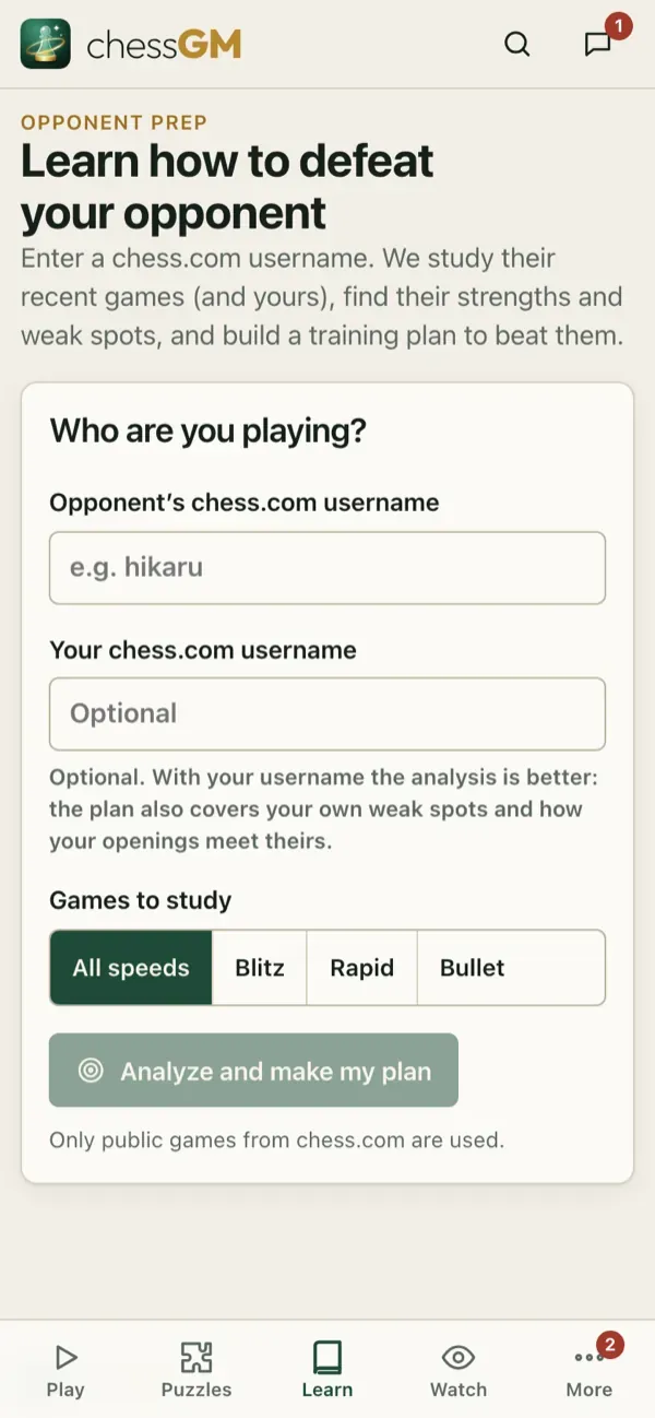 Opponent prep